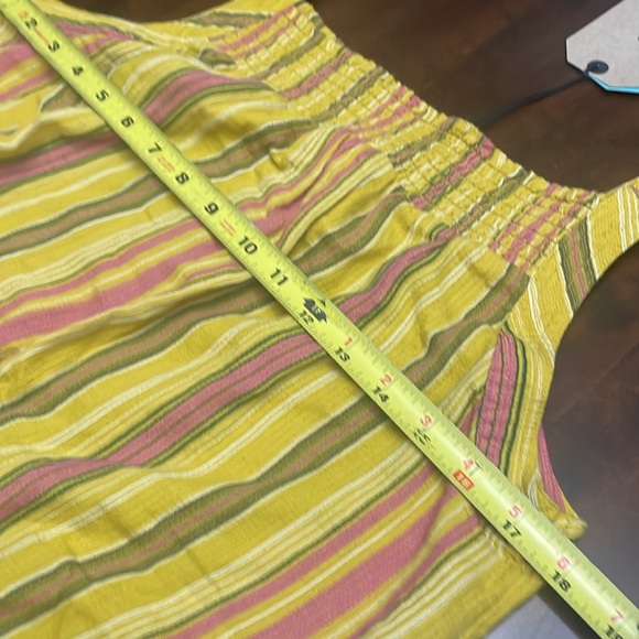 Prana Women's Little Palm Cami Leapfrog Stripe Gold Cotton Top NWT - Picture 5 of 9